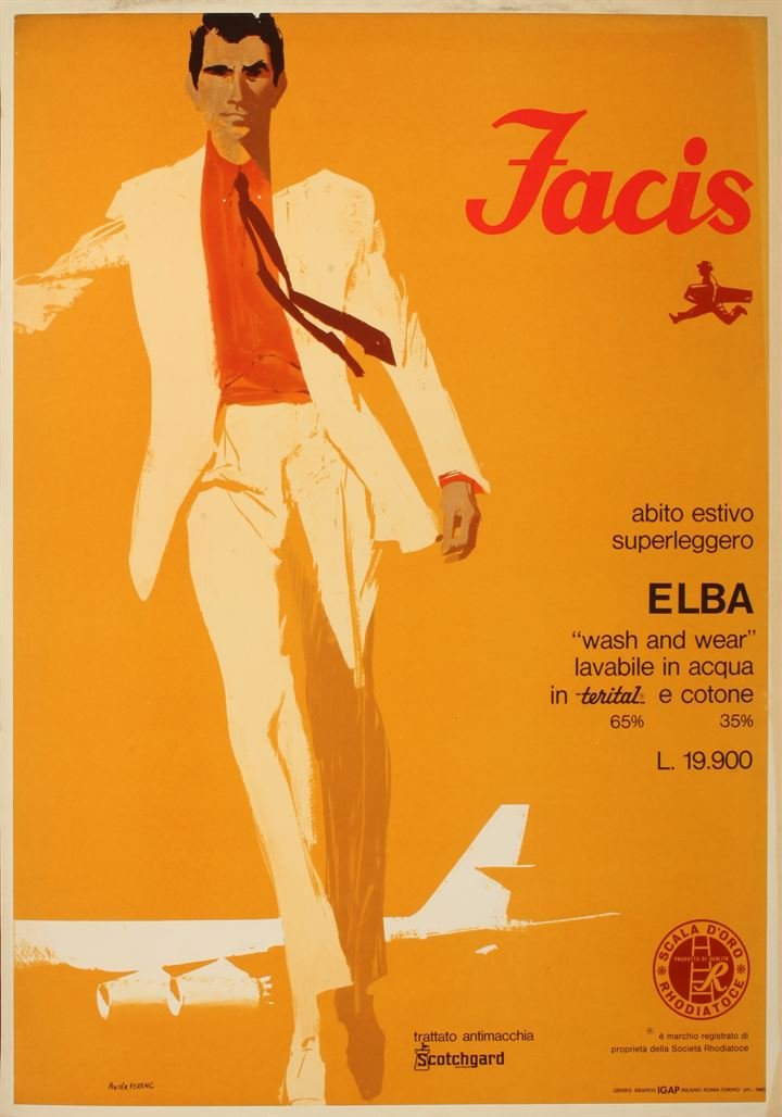 Facis Primavera Estate: Pinter Ferenc, Facis Elba, Offset by Igap, Milan Rome Turin, 1963, cm 100x70