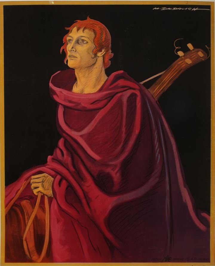 The bard: Dudovich Marcello, The bard, Lithograph by Igap, Milan, 1900, cm 120x98