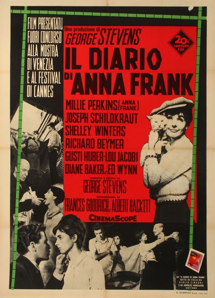 ANONIMO Il diario di Anna Frank: Offset, G. Scarpati, Napoli, 1959, cm 140x100 QualitÃ : B+. Telato. Anonymous Il diario di Anna Frank Offset by G. Scarpati, Naples, 1959, cm 140x100 Condition: B+. Backed on linen.