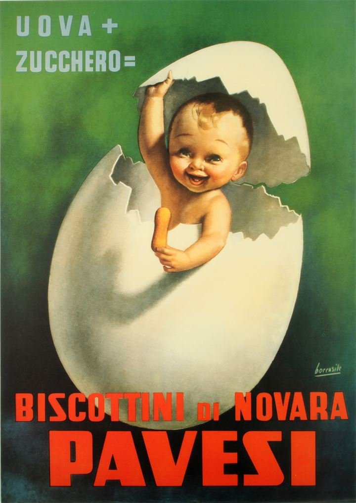 BOCCASILE GINO (1901 - 1952) Biscotti di Novara Pavesi: cm 67x46,manifesto litografico