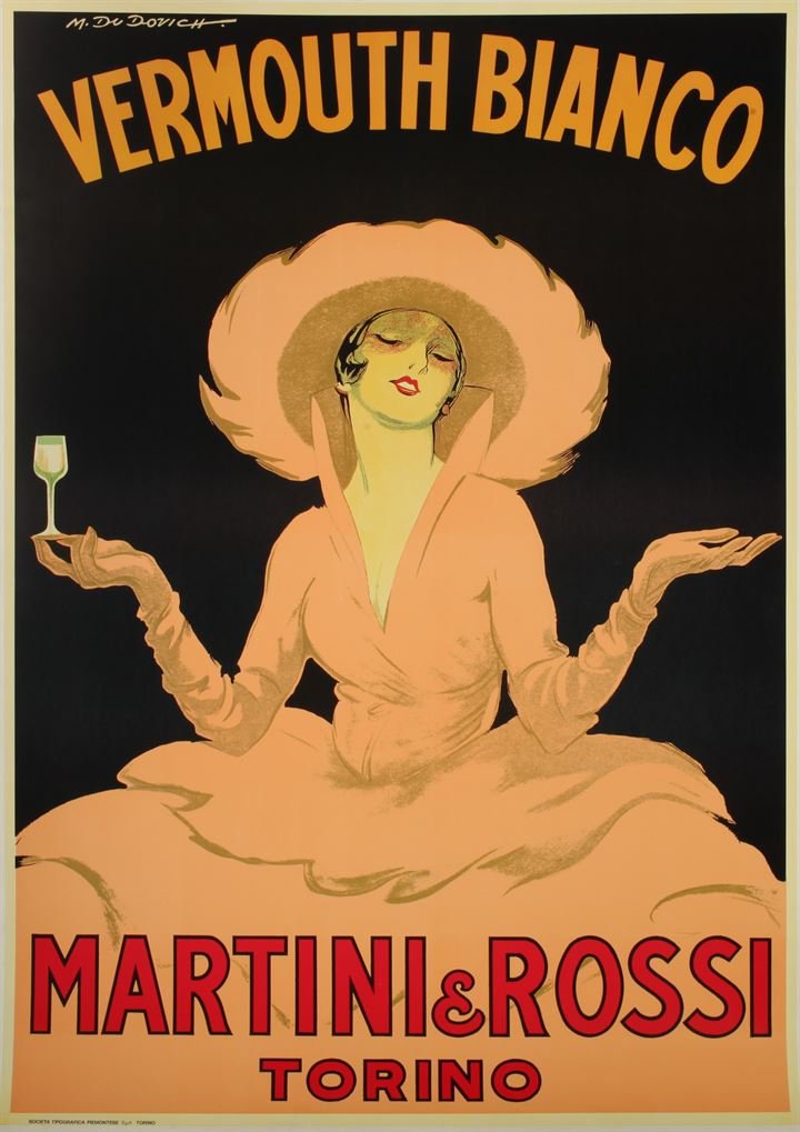 DUDOVICH MARCELLO Trieste 1878-1962 Milano Martini &: cm 98x69, manifesto litografico telato