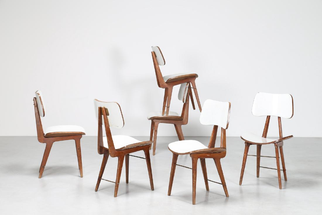 CARLO  RATTI Attrib. Sei sedie in legno formica e (1 of 4)