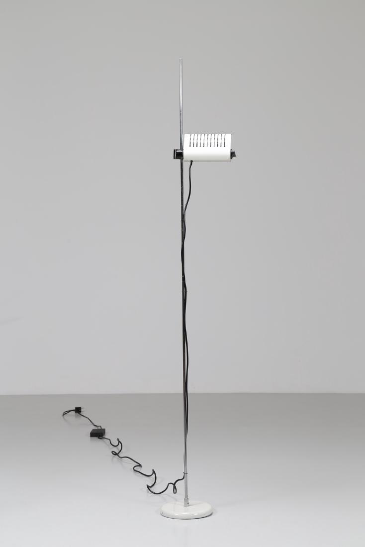 JOE COLOMBO Chromed metal floor lamp with marble base, (1 of 5)