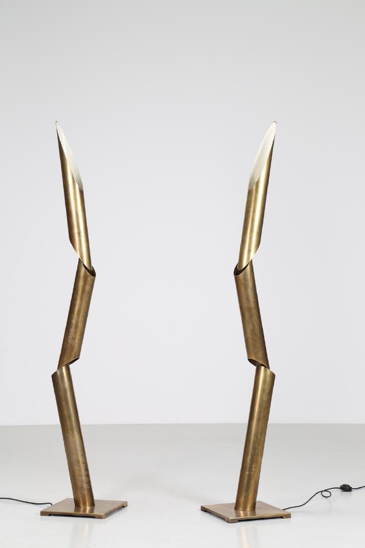 MANIFATTURA ITALIANA  Pair of brass floor lamps, (1 of 4)