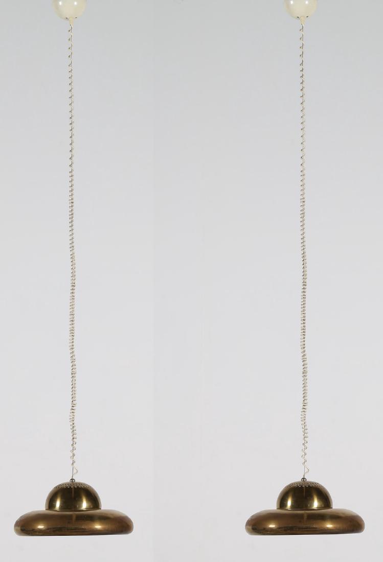 AFRA & TOBIA SCARPA Pair of brass and plastic lamps, (1 of 6)