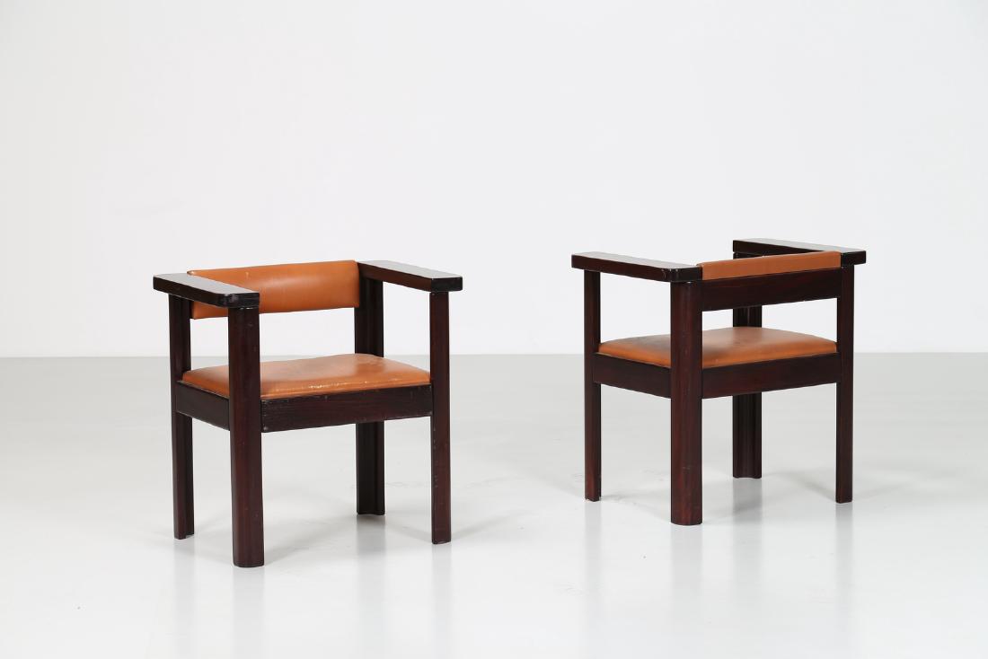 ANGELO MANGIAROTTI Pair of rosewood and original sky: Pair of rosewood and original sky seats, mod. Idlor for Lorenzon, 60â€™s.. . Cm 66,00 x 66,00 x 45,00.