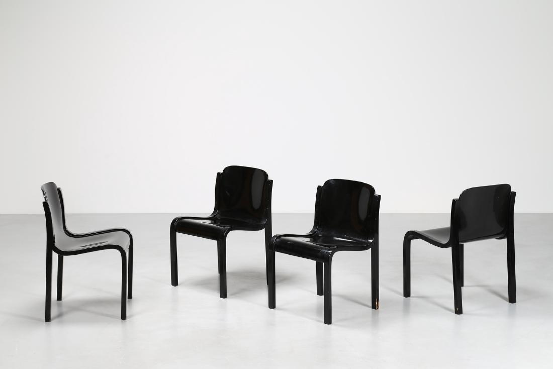 CARLO  BARTOLI  Four chairs, mod. Mito with beech (1 of 4)