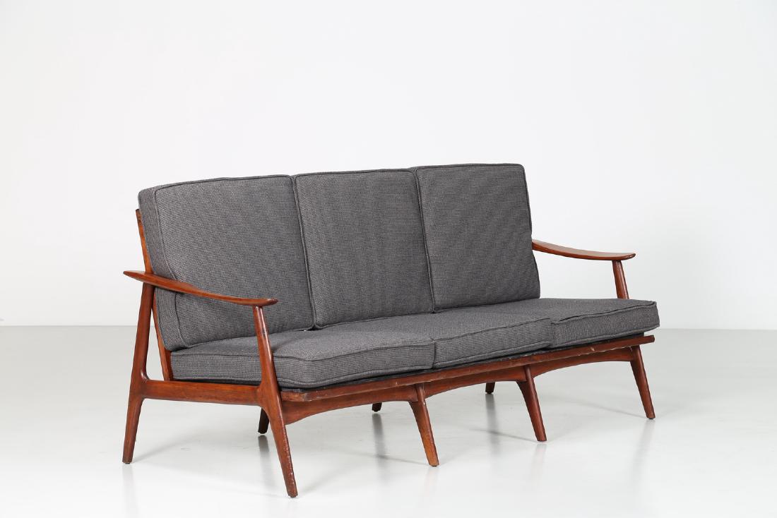 ARNE VODDER Teak and woven sofÃ with three position,: Teak and woven sofÃ with three position, for Glostrup MÃ–BELFABRIK, 60â€™s.. . Cm 187,00 x 92,00 x 74,00.