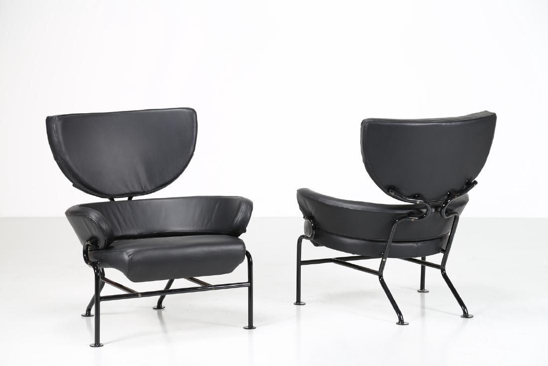 FRANCO ALBINI Pair of lacquered metal and leather (1 of 6)
