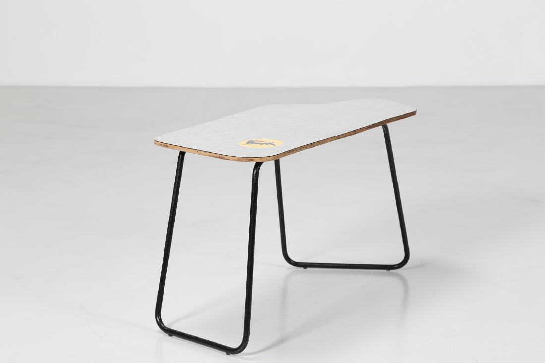 EDOARDO GELLNER Lacquered metal little table with (1 of 6)