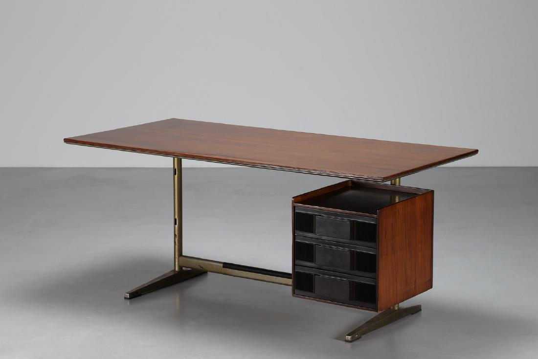 GIO' PONTI Metal and rosewood writing desk designed for (1 of 4)