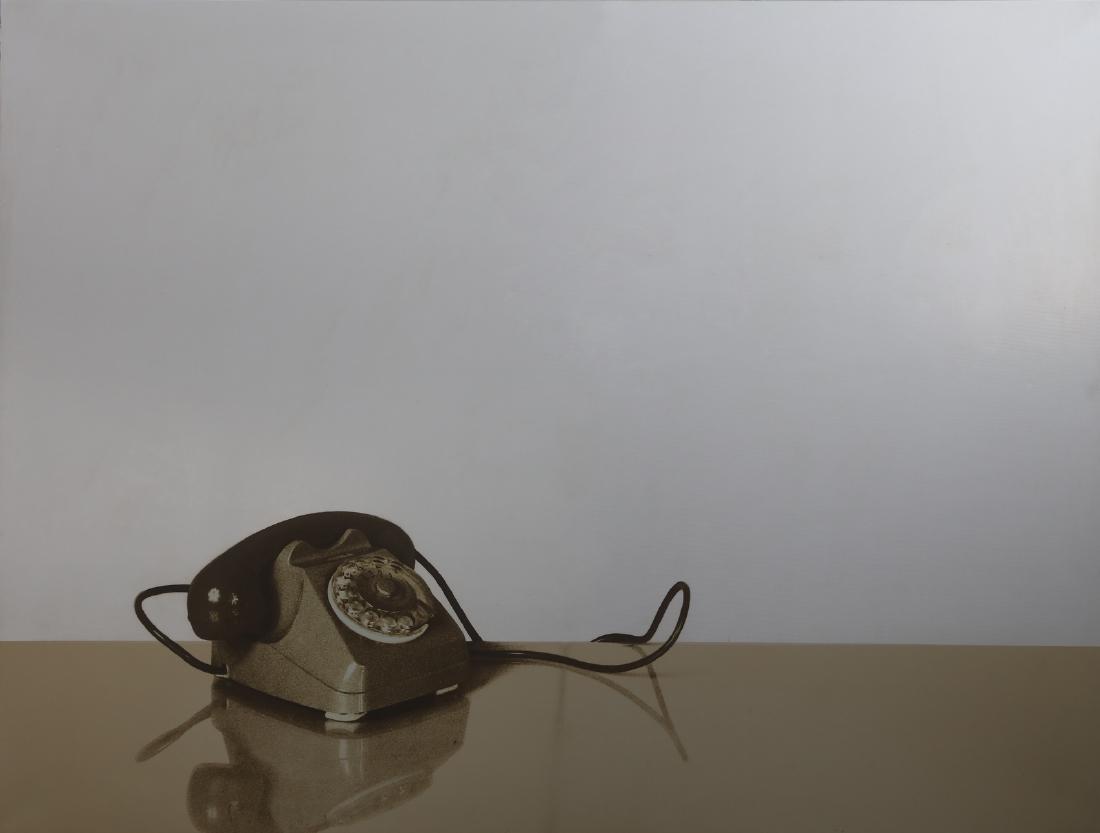 MICHELANGELO PISTOLETTO The phone.: The phone. 1970. Serigraph on steel plate. Cm 100,00 x 70,00. 42/60. At the back edition, title and signature.