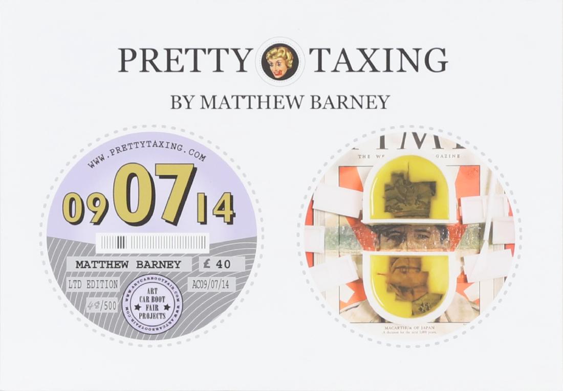 MATTHEW BARNEY Pretty Taxing.: Pretty Taxing. Multiple. Cm 21,00 x 15,50. 48/500. Matthew Barney Stamp and edition in pencil.