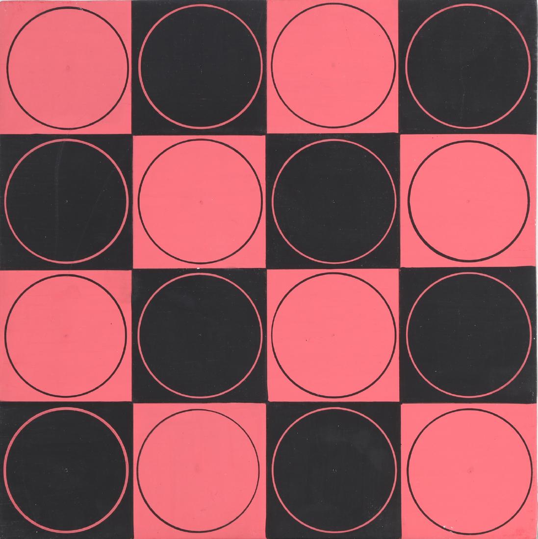 ANTONIO ASIS Untitled.: Untitled. Acrylic on board. Cm 20,00 x 20,00. At the back Arte Struktura, Milan label.