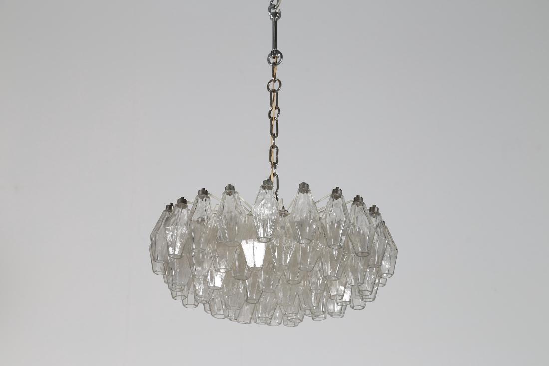 CARLO SCARPA Lampadario in metallo e vetri serie (1 of 3)