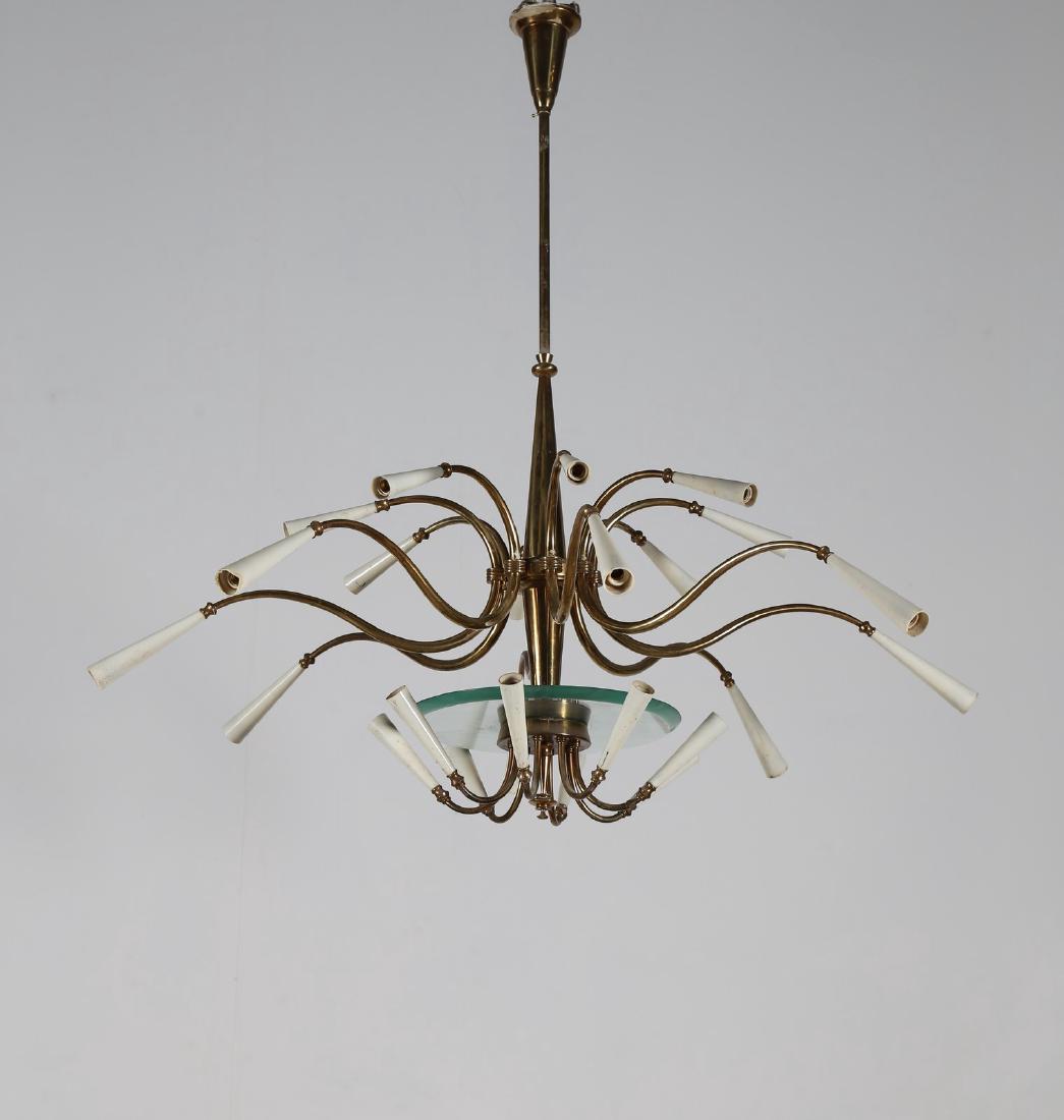 LUMI MILANO  Attrib. Lampadario in ottone, metallo (1 of 6)