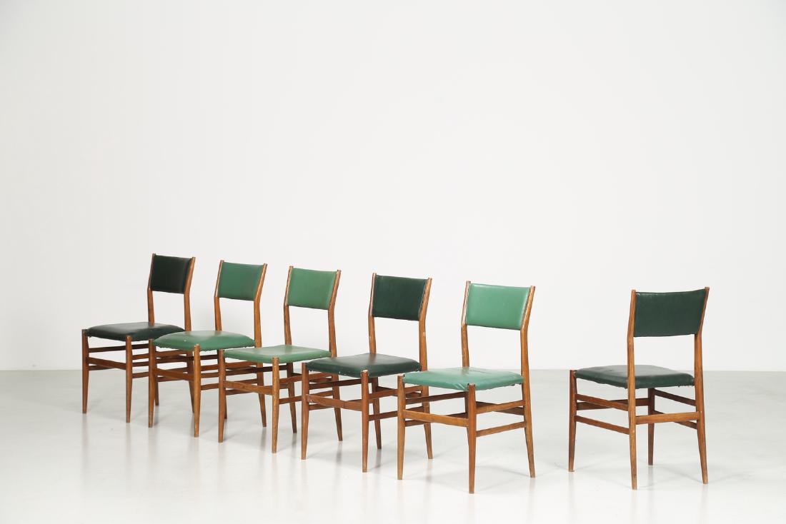 GIO' PONTI Sei sedie in frassino e sky mod leggera, (1 of 6)