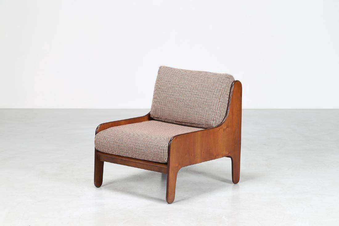 MARCO ZANUSO Poltrona in metallo e tessuto originale, (1 of 5)