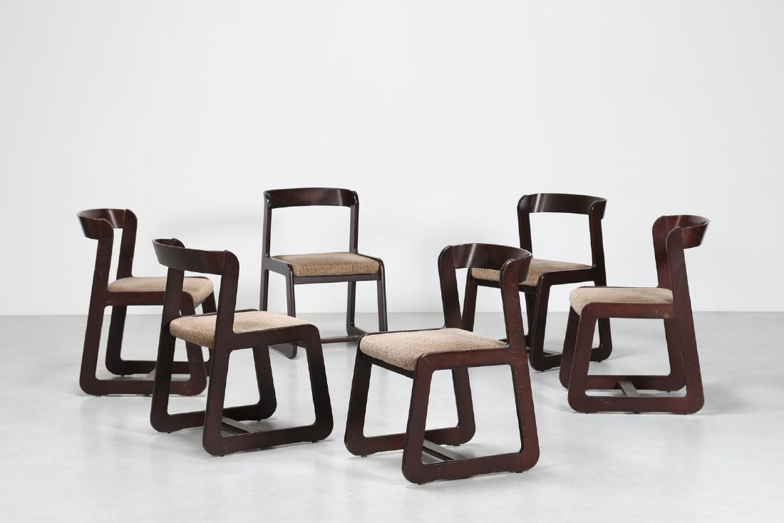 MARIO SABOT Sei sedie in lego e tessuto, anni 70. (1 of 5)