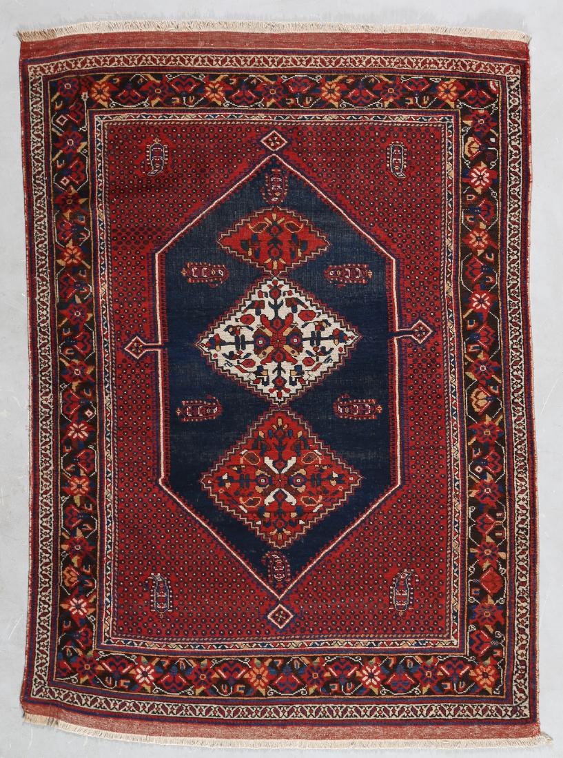 AFSCHAR NERIZ  Tappeto persiano in lana e cotone 1920. (1 of 2)