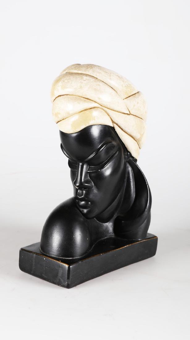 ALEXANDER  RACKER Volto con turbante in ceramica e base (1 of 3)