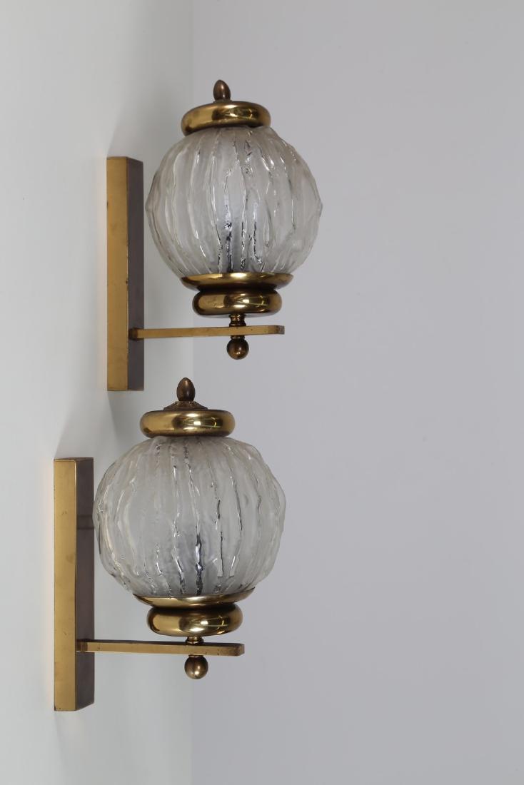 ANGELO BROTTO Attrib. Coppia di applique in ottone e (1 of 3)