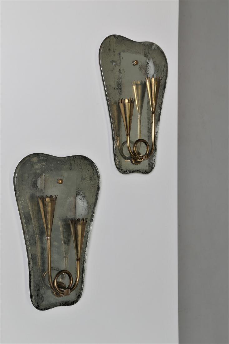 MANIFATTURA ITALIANA  Coppia di applique in ottone e (1 of 4)