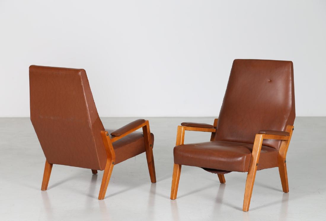 MANIFATTURA ITALIANA  Coppia di poltrone in faggio e (1 of 6)