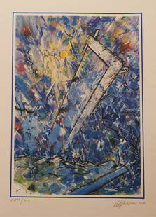 CHRISTIAN LUDWIG ATTERSEE Blauwandern.: Blauwandern. 1991. Photolithograph. Cm 28,50 x 40,00. 192/397. Edition and signature at the base in pencil.