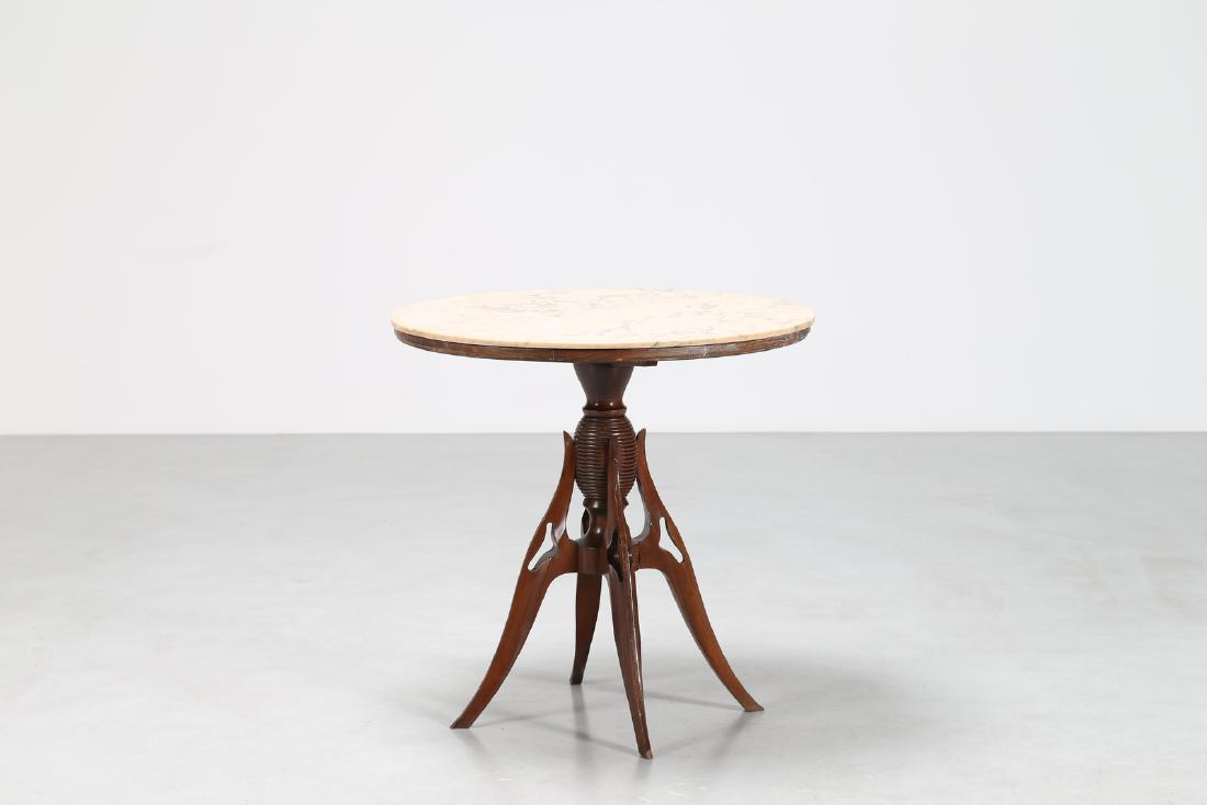 PIER LUIGI COLLI Distinctive wood pedestal table with (1 of 5)