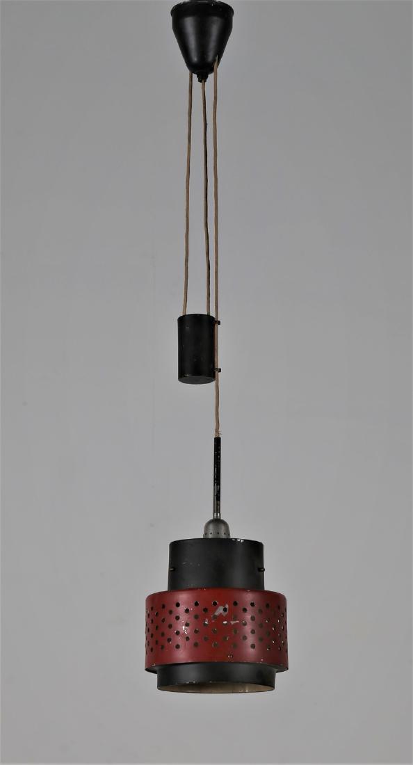 STILNOVO  Pendant light in lacquered metal, 1950s. (1 of 4)