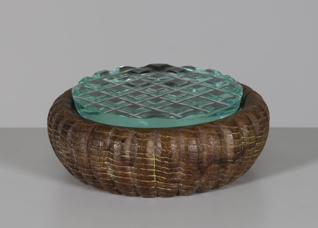 PIETRO CHIESA Wood and cut crystal box by Fontana Arte, (1 of 5)