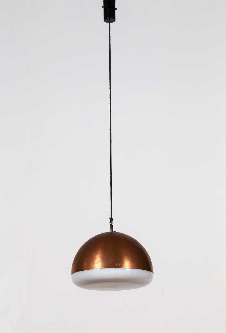 GIUSEPPE OSTUNI Copper, brass and perspex ceiling lamp, (1 of 3)