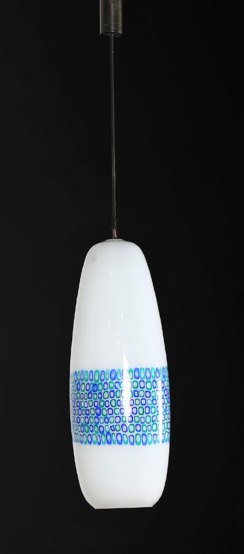 PETER PELZEL Metal and glass hanging lamp, for Vistosi (1 of 3)