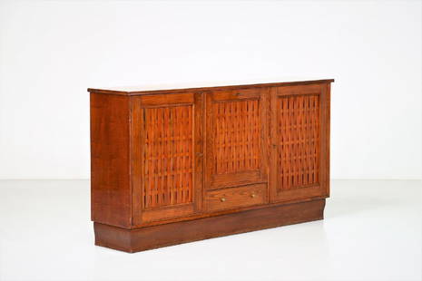 GUGLIELMO PECORINI Sideboard.: Sideboard. . Cm 180,00 x 101,00 x 41,00. Oak, a unique piece, part of the furniture of Casa Urbano Zaccagnini, Florence, 1935.