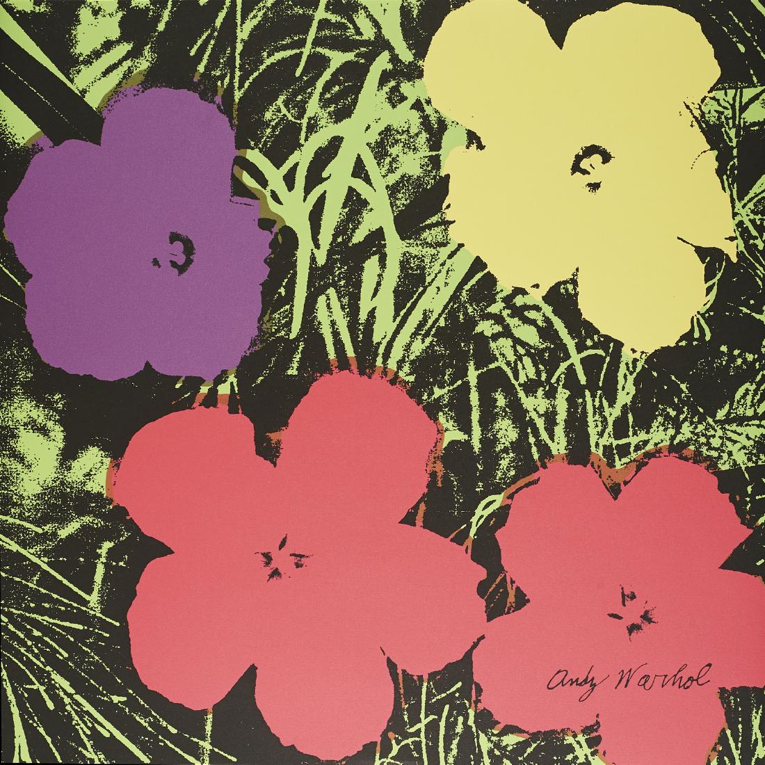ANDY WARHOL Flowers.: Flowers. Silkscreen. Cm 60,00 x 60,00. No edition. Signature in print lower right. At the back CMOA stamp.