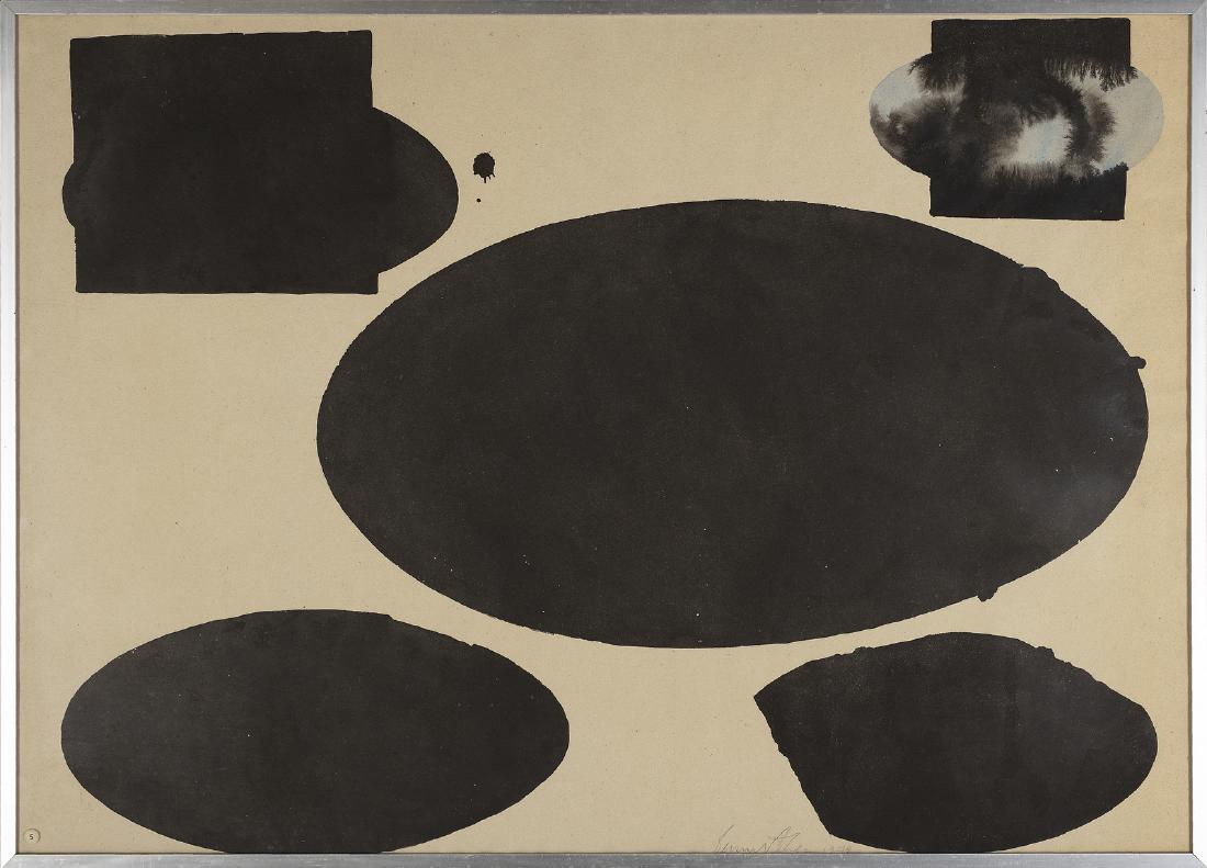 BERNARD COHEN Untitled.: Untitled. 1972. Mixed media on paper. Cm 79,00 x 57,00. Signature and year lower right in pencil. At the back La cittÃ Gallery, Verona label. Frame present