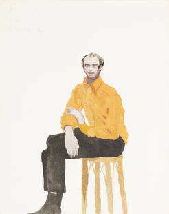 PATRICK PROCKTOR Anthony page.: Anthony page. 1967. Watercolour on paper. Cm 23,00 x 30,00. Signature and year upper left. At the back L'Approdo Gallery and La Città Gallery labels. Exhibition: Patrick Procktor, L'Approdo Gallery