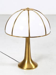 GABRIELLA CRESPI Table Lamp "Fungo".: Table Lamp "Fungo". . Cm 60,00 x 80,00 x 60,00. Brass, perspex, medium size. "Fungo" from Rising Sun series, 70s. Signature present. Work included in the Gabriella Crespi Archive.