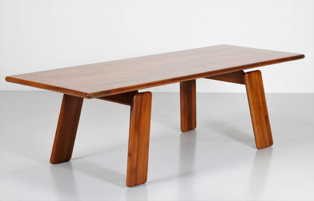 MARIO MARENCO Table.: Table. Walnut. Cm 248,00 x 74,50 x 90,00. Structure and top in solid walnut wood, for Mobilgirgi (CantÃ¹).
