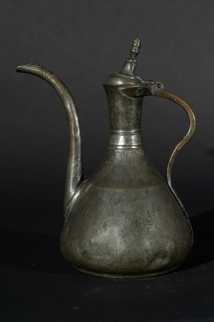 Arte Islamica  A tinned copper ewer dated 1780Ottoman (1 of 3)