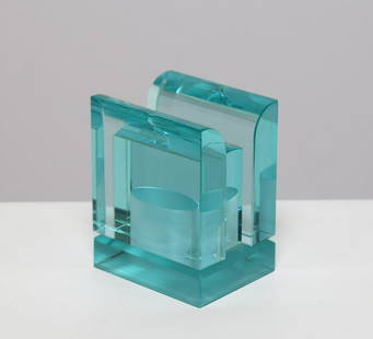 LUCIANO VISTOSI Sculpture.: Sculpture. Murano glass. Cm 9,00 x 11,50 x 7,00. For Siv, signature and year at the base: "L. Vistosi, 1992".