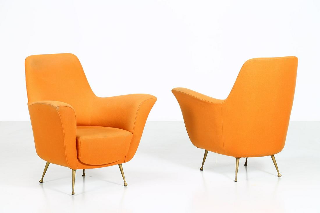 ICO PARISI Attributed to. Pair of armchairs. (1 of 8)