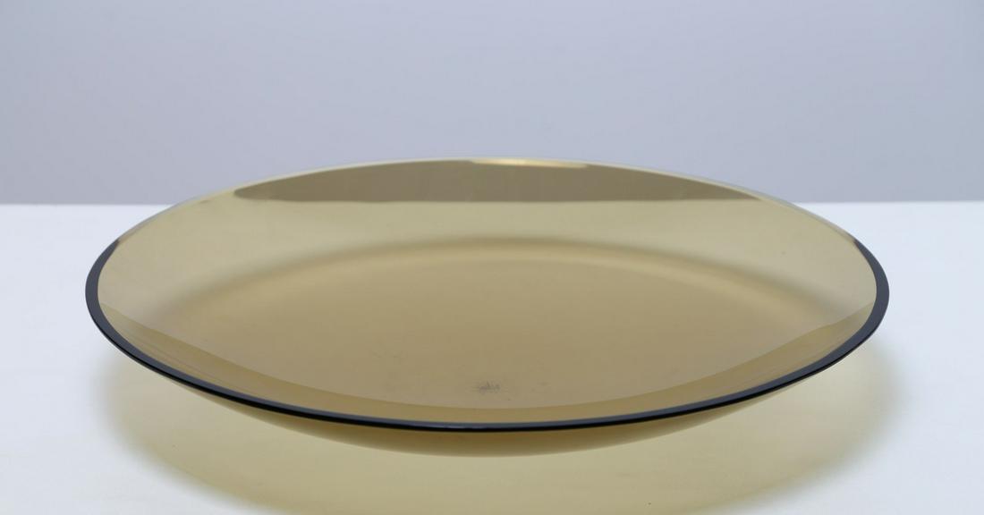 MAX INGRAND Centerpiece.: Centerpiece. Glass. Cm 51,00 x 8,00 x 51,00. Glass centerpiece, mod. 2118, for Fontana Arte, 50s.