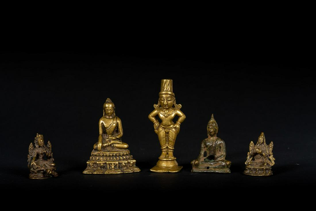 Arte Himalayana  A group of five bronze figures: four (1 of 5)