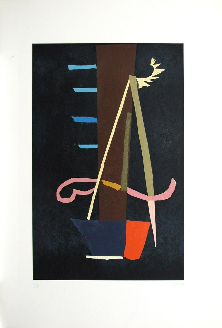 ANDRE' LANSKOY Journal d'un Fou.: Journal d'un Fou. 1976. Lithograph. Cm 70,00 x 100,00. E.a. Edition and signature lower in pencil. Small defects.