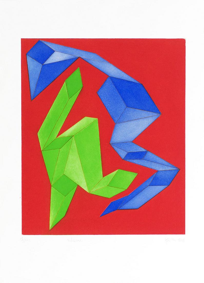 ACHILLE PERILLI Untitled.: Untitled. 2008. Aquatint. Cm 50,00 x 70,00. III/XXI. Edition, signature and year lower in pencil. Berardinelli Printer, Verona stamp lower right. Plate size: 49x39 cm.