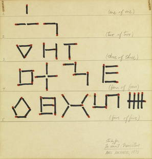 MEL BOCHNER Study for to count: transitive. .: Study for to count: transitive. . 1973. Mixed media on paper. Cm 21,50 x 22,50. Signature, title and year lower right in pencil.. Frame present