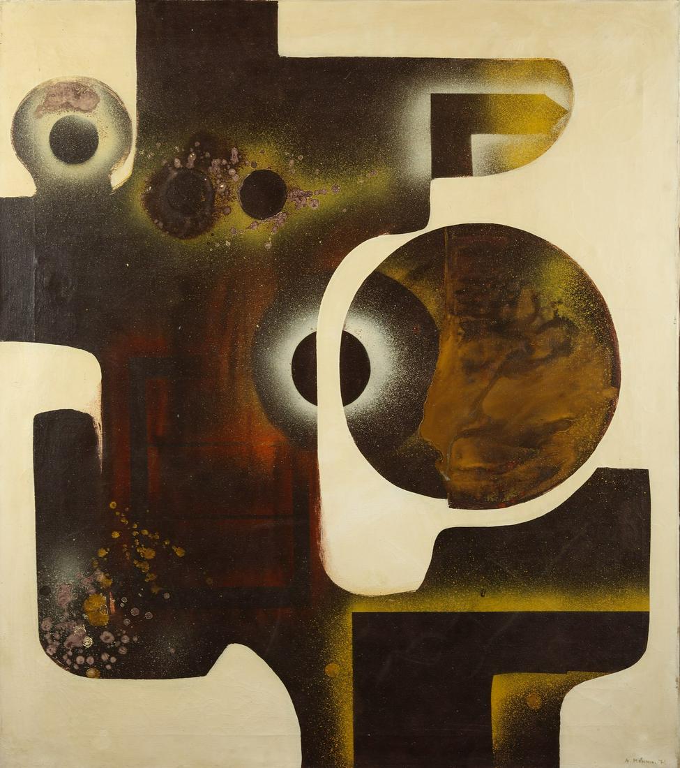 ALVARO MONNINI Untitled.: Untitled. 1971. Acrylic on canvas. Cm 80,00 x 90,00. Signature and year lower right and at the back. Defects.