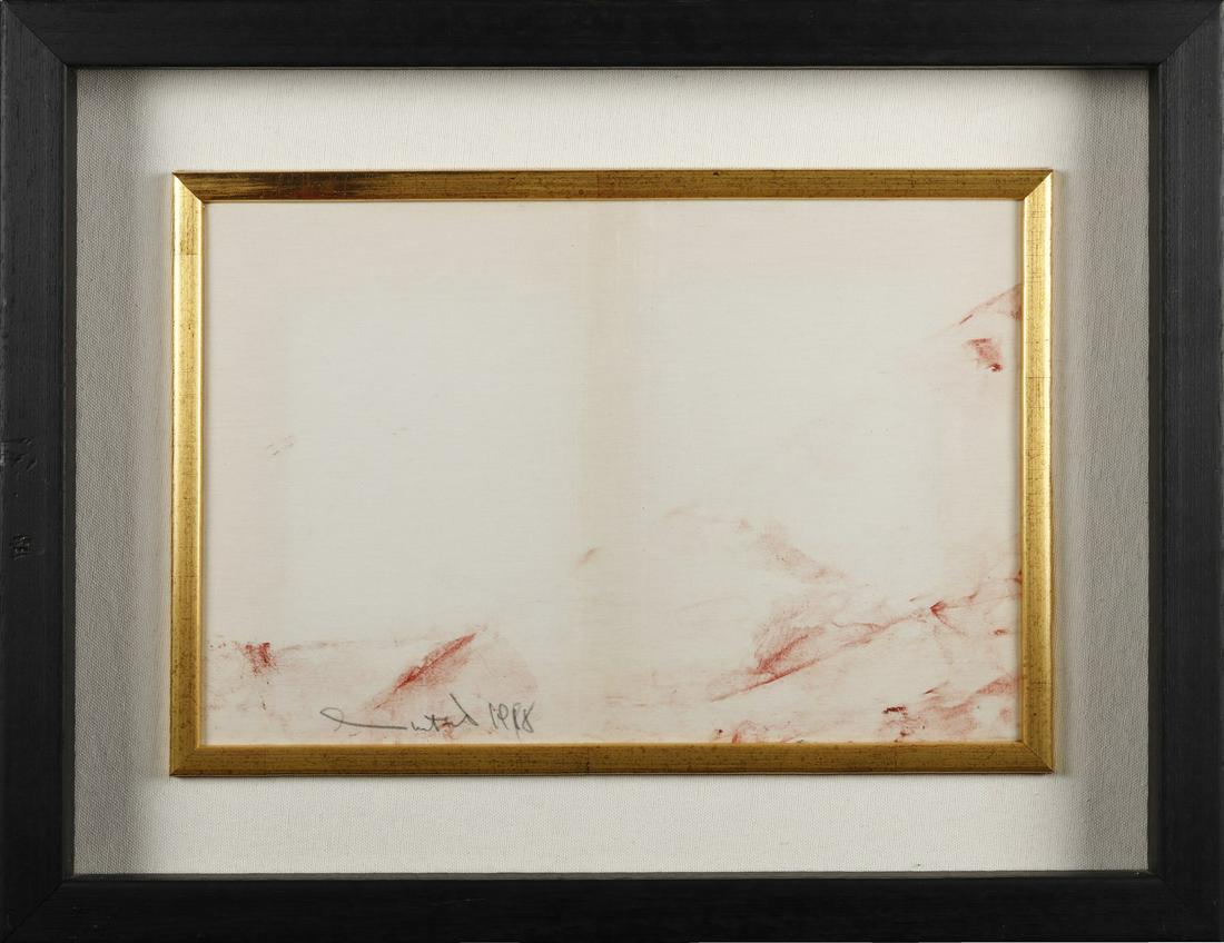 HERMANN NITSCH Untitled.: Untitled. 1988. Acrylic on canvas. Cm 37,00 x 25,00. Signature and year lower left. RenÃ© Schmitt Arteficium, Kunstagentur authenticity certificate.